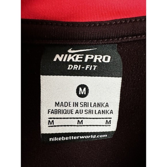 Nike Women’s Active Pullover Size Medium Maroon 1/2 Zip Thumb Holes Lightweight - Picture 5 of 8